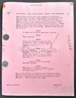 ESTATE OF DAVE PROWSE - PROWSE’S ORIGINAL EMPIRE STRIKES BACK SCRIPT | Auctioneum Ltd