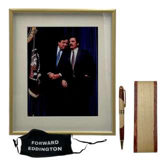 Eddington Ted Garcia (Pedro Pascal) Production Used Framed Photo, Face Mask & Pen W/ Case | VIP Fan Auctions