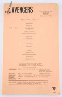 The Avengers (1961) Rehearsal Script | Ewbank’s