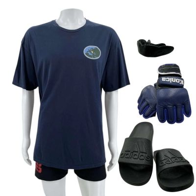 The Smashing Machine Igor Vovchanchyn (Oleksandr Usyk) Screen Worn T-Shirt, MMA Shorts, Gloves, Mouth Guard & Sandals Ch 3 Sc 40-1, 40-2 | VIP Fan Auctions