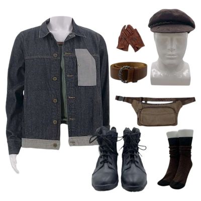 Lot #146: Play Dirty Grofield Production Worn Jacket, Tank Top, Gloves, Belt, Bag, Socks, Hat & Boots