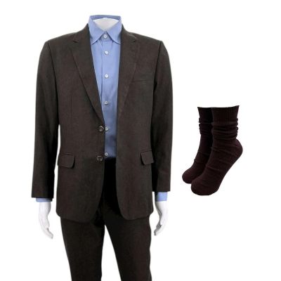 Lot 174: Play Dirty Parker Screen Worn Blazer, Button-Up Shirt, Pants & Socks Ch 11 Sc Multiple | VIP Fan Auctions