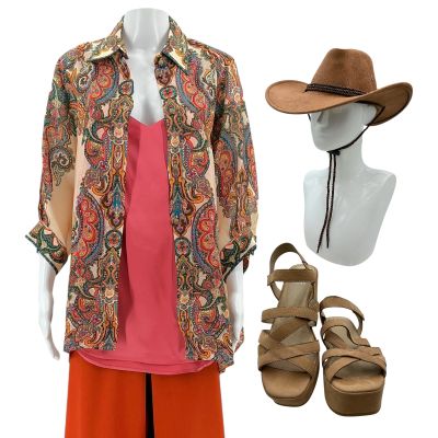 Lot 31: Eternity Karen (Olga Merediz) Screen Worn (2) Shirts, Pants, Hat & Shoes Ch 2 Sc Multiple | VIP Fan Auctions