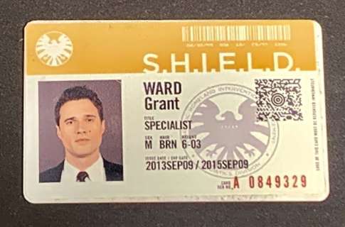 Lot 4 - Agents of S.H.I.E.L.D. (2013 2020) - Agent Grant Ward (Brett Dalton) I.D Card