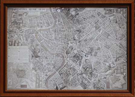 Lot 1755 - Angels and Demons Vatican framed map of Rome.