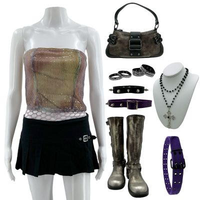 Lot 94: Mercy Britt Raven Screen Worn Still Photo Blouse, Tank Top, Skirt, Belt, Purse, Bracelet, (4) Bracelets, (2) Necklaces & Boots Ch 10 | VIP Fan Auctions