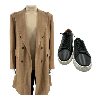 Lot 130: Relationship Goals Ayden Screen Worn Coat, Turtle Neck Sweater, Pants & Shoes Ch 6 Sc 99 | VIP Fan Auctions