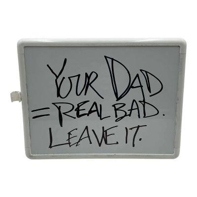 Lot 56: Is God Is Chuck Hall Screen Used Dry Erase “You’re Dad = Real Bad Leave It” | VIP Fan Auctions