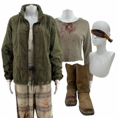 Lot 1: Onslaught Celeste Cross Screen Worn Jacket, Thermal, Undershirt, PJ Pants, Bandana & Boots Ch 1c Sc Multiple | VIP Fan Auctions
