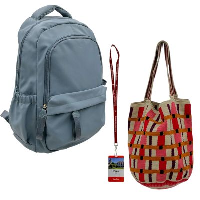 Lot 48: The Love Hypothesis Anh (Rachel Marsh) Screen Used Backpack , First Day University Pass & Tote Bag | VIP Fan Auctions
