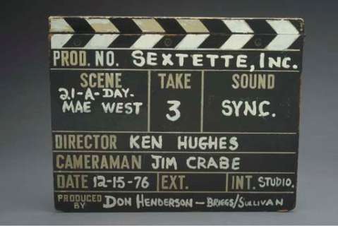 MAE WEST SEXTETTE CLAPPER BOARD | Christie’s