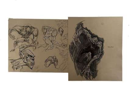 Lot 77 - Beowulf Concept Grendel Drawings