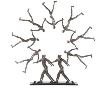 Lot 545 - "The Good Doctor" show key piece Cle & Co. iron unity sculpture approx. 36in x 8in x 36in w/ LED lig