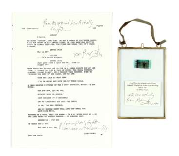 Love Actually: A signed script page and original cel from the film reel, Working Title, 2003, 2 | Bonhams