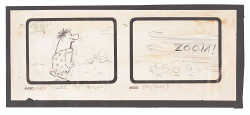 A Pair of Rare “Flintstones” Storyboard Panels. | Van Eaton Galleries