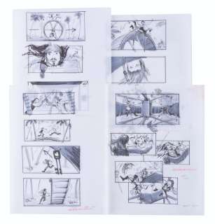 Four Pages of "Dead Man’s Chest" Runaway Wheel Fight Storyboards. | Van Eaton Galleries