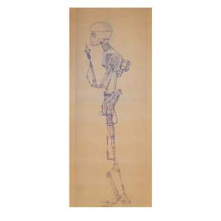 "Robot" Side View Blueline from the Original ILM Blueprints for Star Wars: Episode VI – Return of the Jedi. | Bonhams