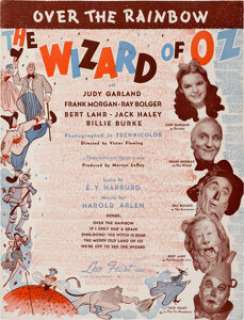 A Piece of Sheet Music from "The Wizard of Oz," 1939. | Heritage