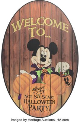 Walt Disney World® Resort - Mickey’s Not-So-Scary Halloween Party Original Park-Used Welcome Sign 24" x 36" (The Walt Disney Company, c. 2010s). | Heritage