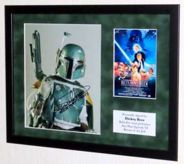 Star Wars Episode Vi: Return of the Jedi | Star Wars Episode VI: Return of the Jedi - Dickey Beer (Boba Fett stunt performer) Premium Framed, signed, COA + Photo signing session | Catawiki