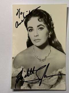 Liz Taylor | Liz Taylor - Elizabeth Taylor, personally signed photocard with dedication | Catawiki