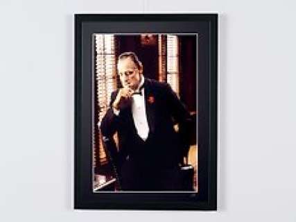 Marlon Brando As "Don Vito Corleone", the Godfather | The Godfather, Marlon Brando as "Don Vito Corleone" - Fine Art Photography - Luxury Wooden Framed 70X50 cm - Limited Edition Nr 04 of 50 - Serial ID 19139 - - Original Certificate (COA), Hologram Logo Editor and QR Code | Catawiki