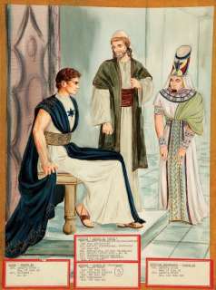 Costume sketch for Gregory Peck, James Robertson Justice and George Zucco from David and Bathsheba | Profiles in History