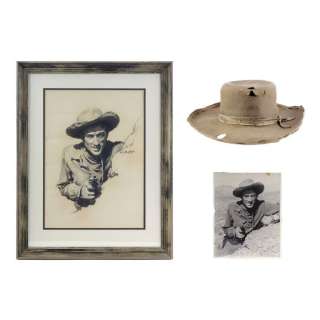 Duel In The Sun (1946) - Lot 110 - Lewt McCanles‘ (Gregory Peck) Hat with Drawing and Photograph