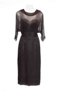 Lot 444 - Joanne Woodward black bugle bead gown From the Terrace