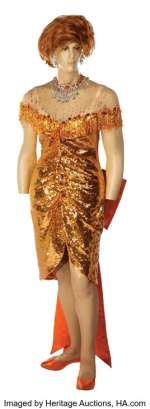 Philip Seymour Hoffman "Rusty Zimmerman" orange sequined dress from Flawless. ...