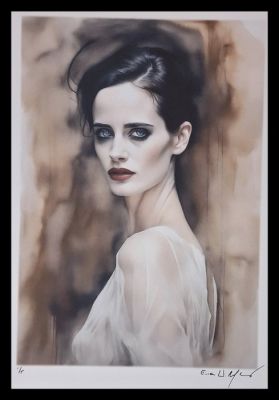 Eva Green - Bond girls series - watercolor edition by Emma Wildfang - Large size | Catawiki
