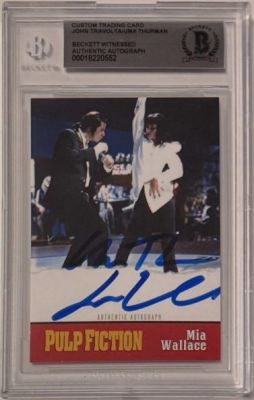 Pulp Fiction - John Travolta & Uma Thurman - Trading Card - Autographs - BECKETT COA | Catawiki