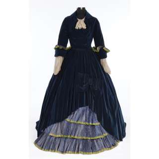Mary Pickford blue velvet period dress, hat and shoes designed by Adrian from Secrets | Profiles in History