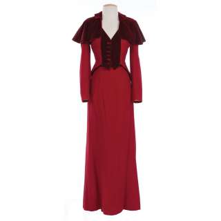 Lot 85 - Betty Grable burgundy period dress designed by Rene Hubert from Sweet Rosie O’Grady