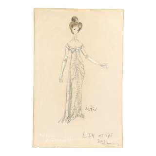 MY FAIR LADY (1964) - Lot #243 : Hand-Drawn Cecil Beaton Eliza Doolittle (Audrey Hepburn) Embassy Ball Costume Sketch