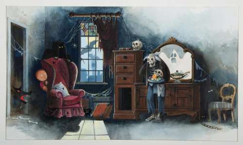 "Some Bodies in the Attic" Pop-Up Book Original Art. | Van Eaton Galleries