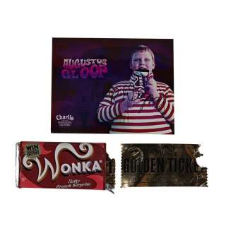 Charlie And the Chocolate Factory (2005) | Augustus Gloop (Philip Wiegratz) Bitten Chocolate Bar and Pair of Golden Tickets | Propstore