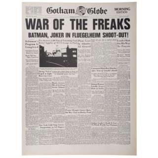 Batman (1989) | War of the Freaks Gotham Globe Newspaper Cover | Propstore