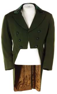 Lot 280 - Henry Fonda "Preston Dillard" green period coat designed by Orry-Kelly from Jezebel.