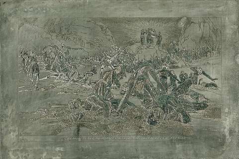 Lot 1570 - Ralph McQuarrie original copper etching of "The Ark of the Covenant" Bible page.