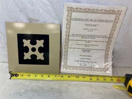 1997 "Titanic" 1 Third Class Floor Tile 945/995 Movie Prop COA | misc / divers