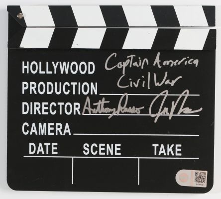 Joe & Anthony Russo Brothers Directors of Captain America: Civil War (SWAU) Signed Prop Replica Mini Clapperboard with Written Movie Title | SWAU