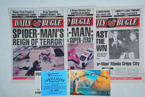 Spider-Man Lot of (3) Prop Daily Bugle Newspapers | GWS Auctions
