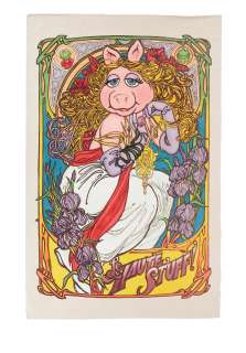 The Muppets - Lot #385 - Miss Piggy - "Le Haute Stuff!" Hand-Painted Banner