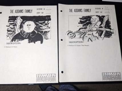 The Addams Family Original Storyboards with COAs Fester Gomez Prop | Mynt Auctions