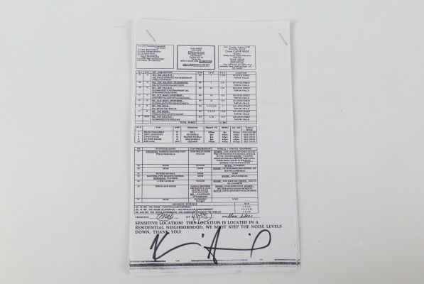 Vulgar Call Sheet | Bodnars Auction