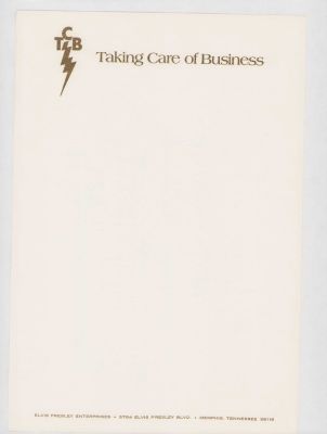 Elvis Presley sheet of his personal stationary | Piece of the Past