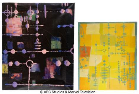 Marvel’s Agents of S.H.I.E.L.D. (2013-2020) | Pair of Janice Robbins’ "The Writing on the Wall" "T.A.H.I.T.I." Paintings | Propstore