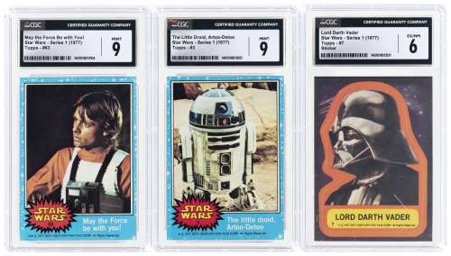 1977 TOPPS STAR WARS SERIES 1 COMPLETE CARD AND STICKER SET CGC GRADED. | Hake’s
