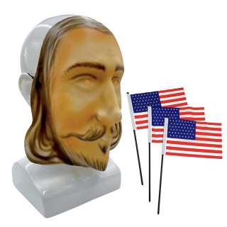Thanksgiving (2023) Production Used 3 Mini-Flags & Pilgrim Mask | VIP Fan Auctions